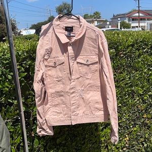 Salmon Ripped Jean Jacket